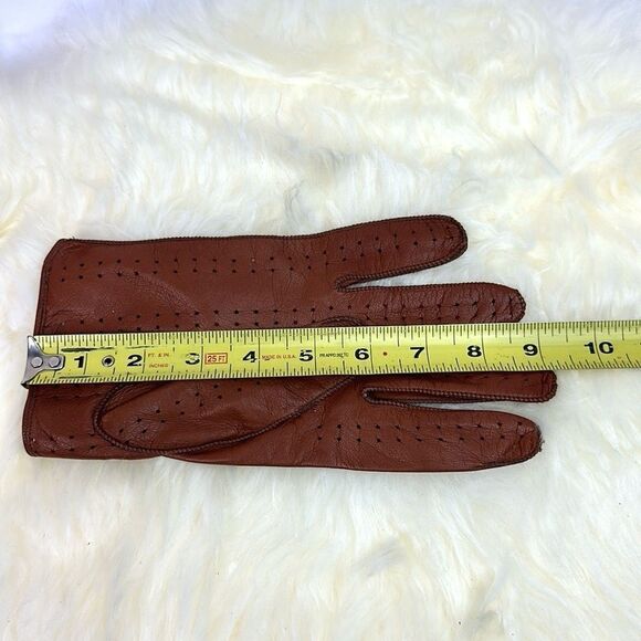 Sermoneta Gloves Italy Driving Gloves Cognac Brown Soft Leather Men’s 9 1/2 - Picture 10 of 11